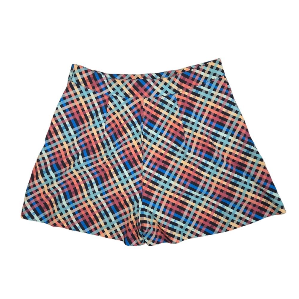 Unique Vintage Retro Multi-Color Geometric High-Waist Shorts - Mod 60s Style XL - Picture 2 of 7